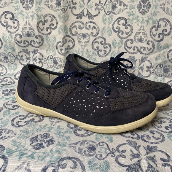 Padders Harp Womens UK8/US10 Blue Suede Lace Up Comfort shoe - Picture 5 of 9